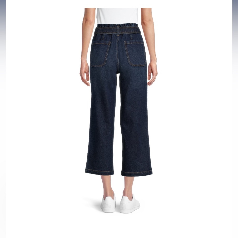 Time and Tru Women's Paperbag Belted Denim Jeans Size 12 - Picture 3 of 15
